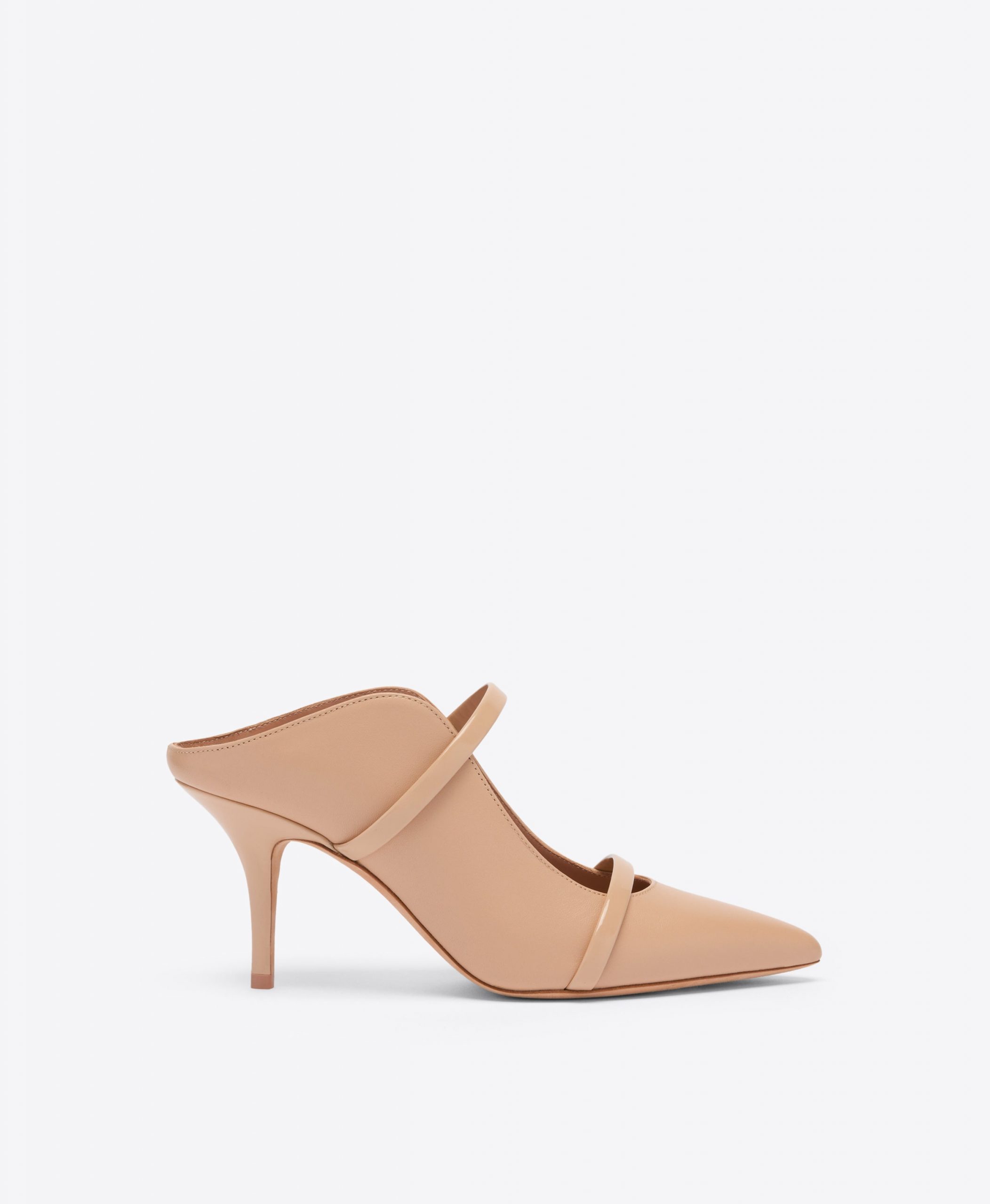Malone Souliers Maureen 70 Buff Leather Heeled Mules