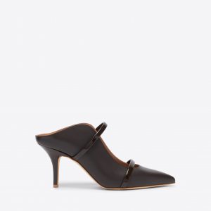 Malone Souliers Maureen 70 Ebony Leather Heeled Mules
