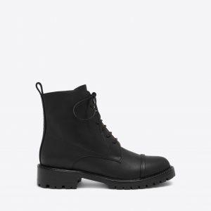 Malone Souliers Miller Black Leather Combat Boots