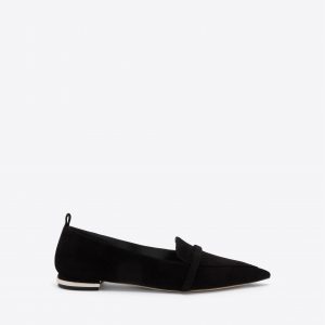 Malone Souliers Dora Black Suede Loafers