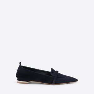Malone Souliers Dora Dark Navy Suede Loafers
