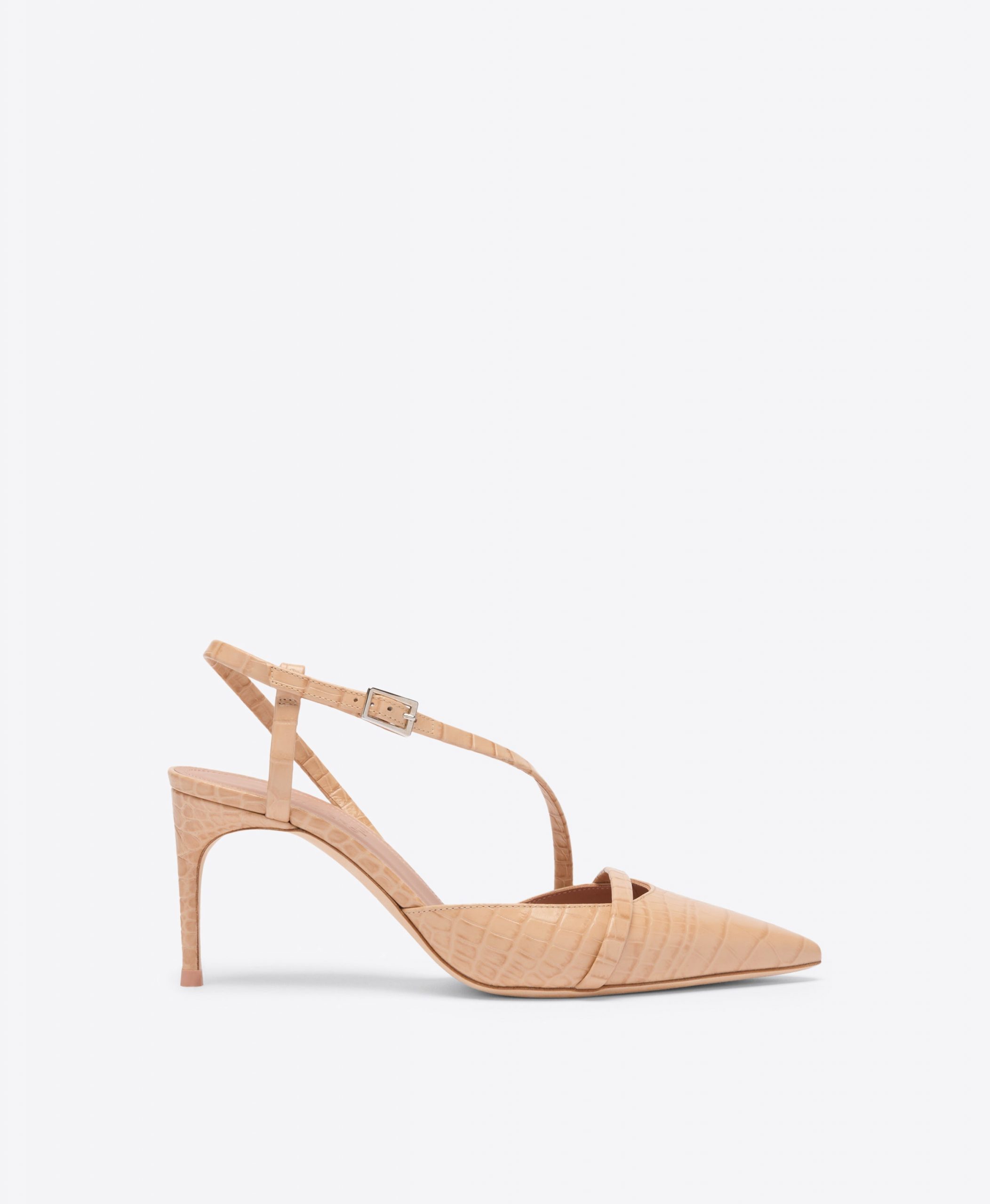 Malone Souliers Valeria 70 Buff Embossed Leather Slingbacks