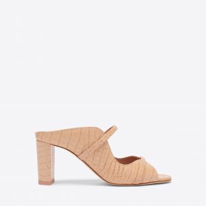 Malone Souliers Norah 70 Buff Embossed Leather Sandals