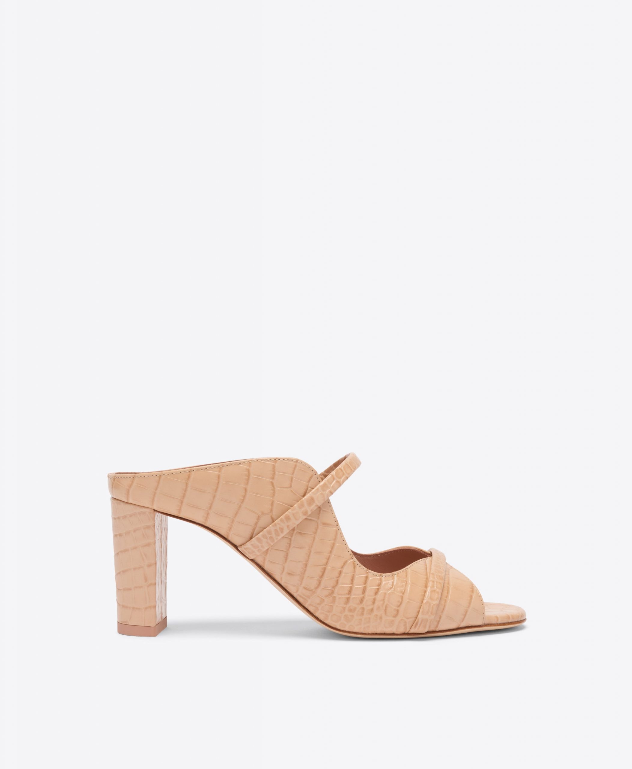Malone Souliers Norah 70 Buff Embossed Leather Sandals