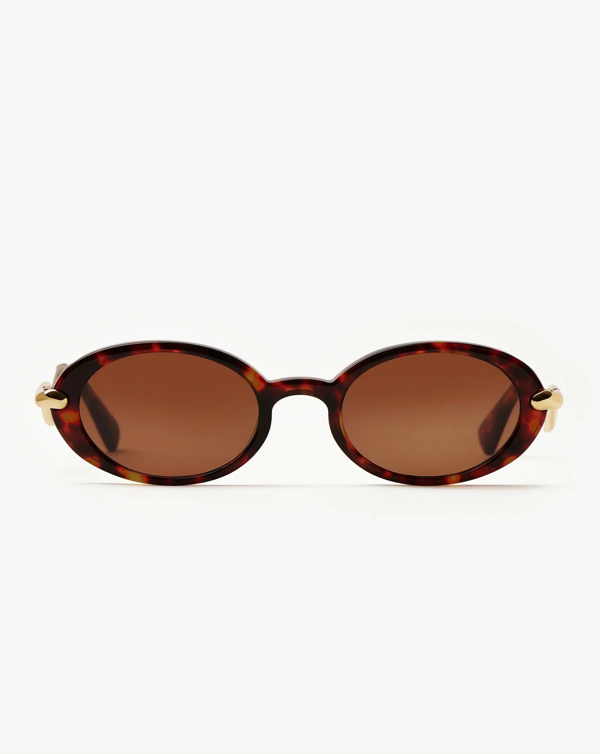 Missoma Jimmy Fairly Elvissa Oval Sunglasses | Gold Plated/Brown Tortoise