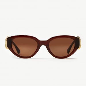 Missoma Jimmy Fairly Melissa Cat-Eye Sunglasses | Gold Plated/Brown