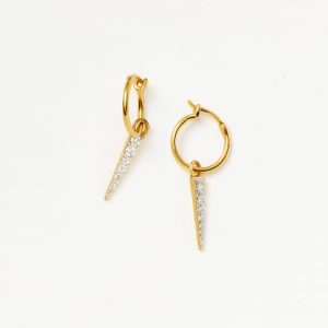 Missoma Mini Pave Spike Charm Hoop Earrings | Gold/Cubic Zirconia
