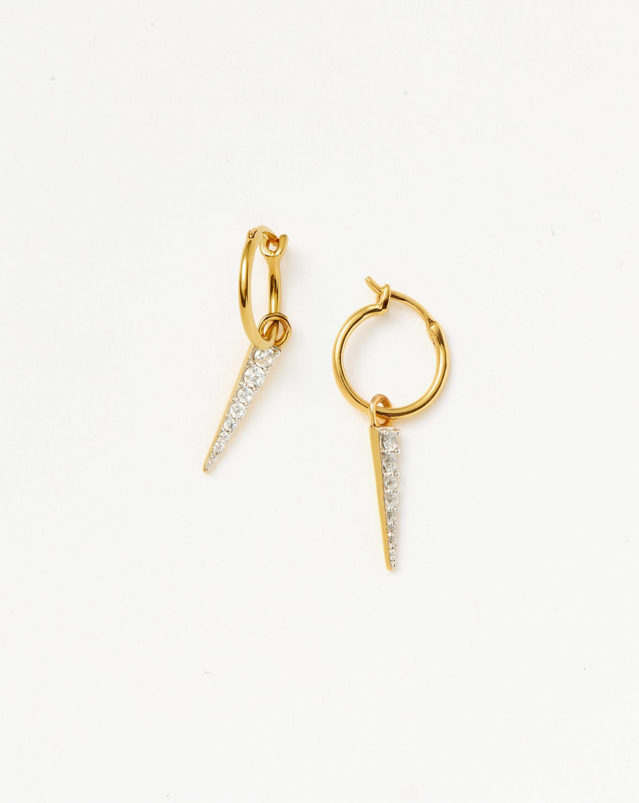Missoma Mini Pave Spike Charm Hoop Earrings | Gold/Cubic Zirconia