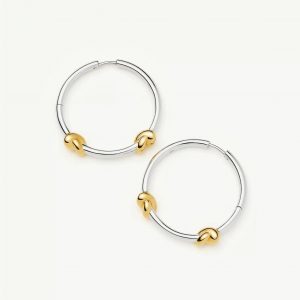 Missoma Lucy Williams Medium Knot Hoop Earrings | Mixed Metal