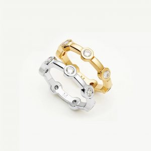 Missoma The Tennis Stacking Ring Set | 18ct Gold Plated, Silver Plated