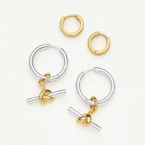 Missoma The T-Bar Earring Set | 18ct Gold Plated, Silver Plating on Brass