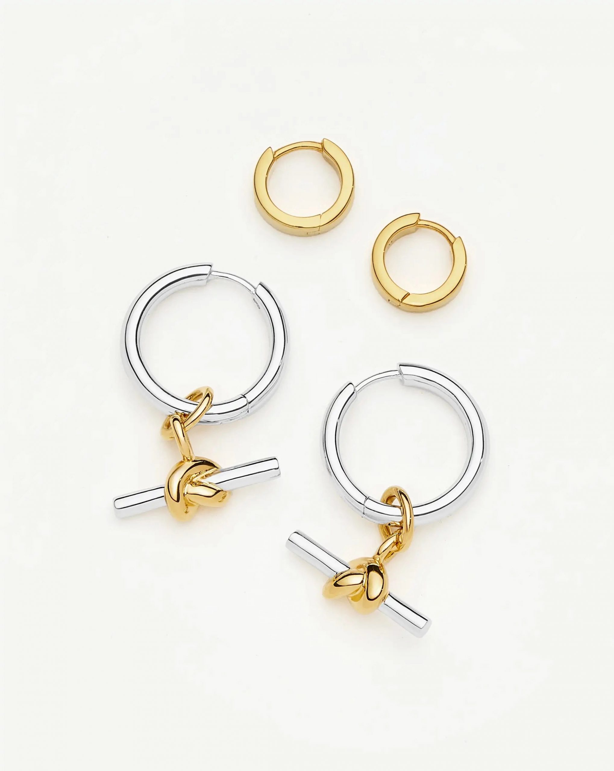 Missoma The T-Bar Earring Set | 18ct Gold Plated, Silver Plating on Brass