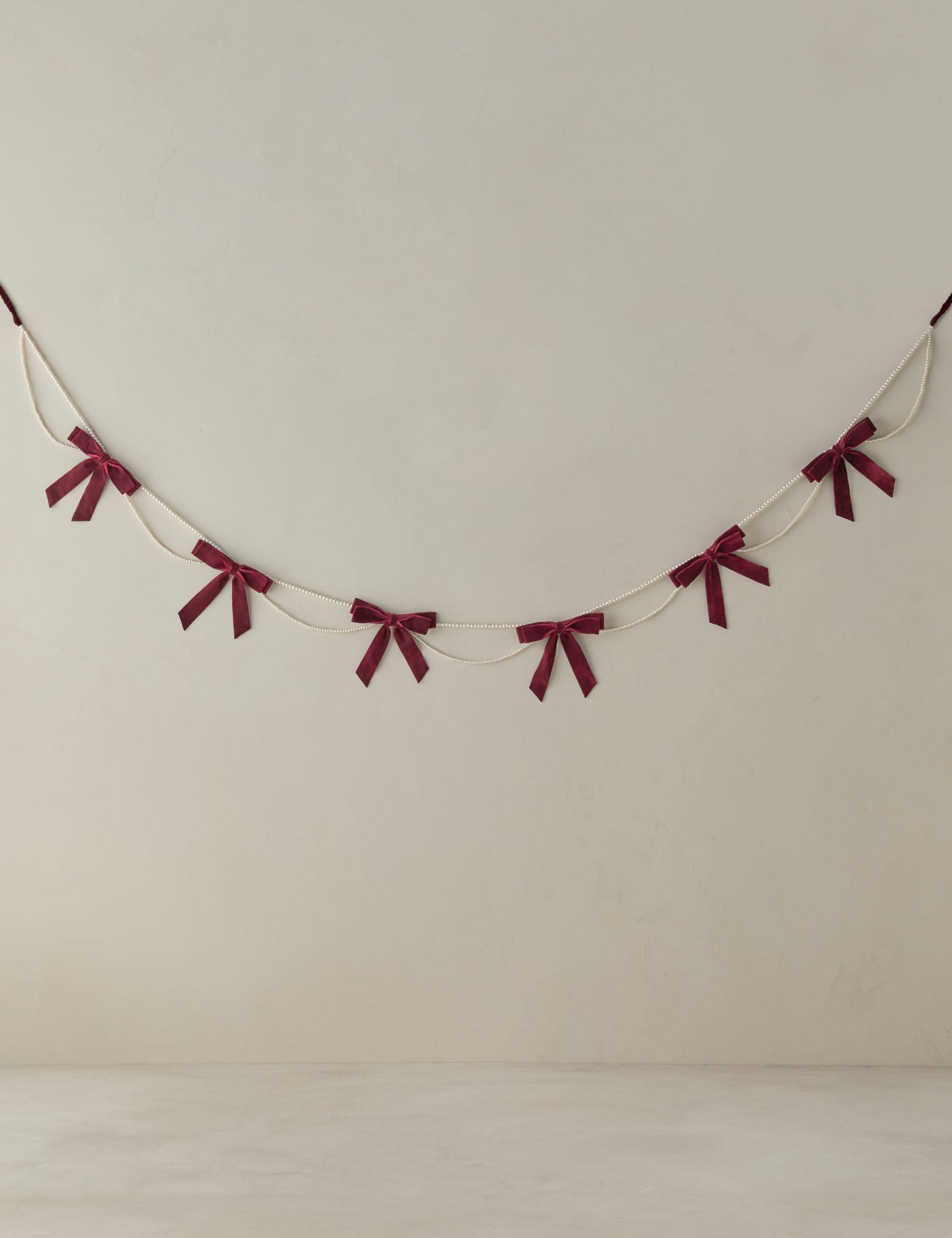 Lulu and Georgia Aldenbury Velvet Ribbon and Pearl Garland