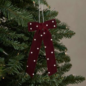 Lulu and Georgia Aldenbury Velvet Ribbon Pearl Ornament