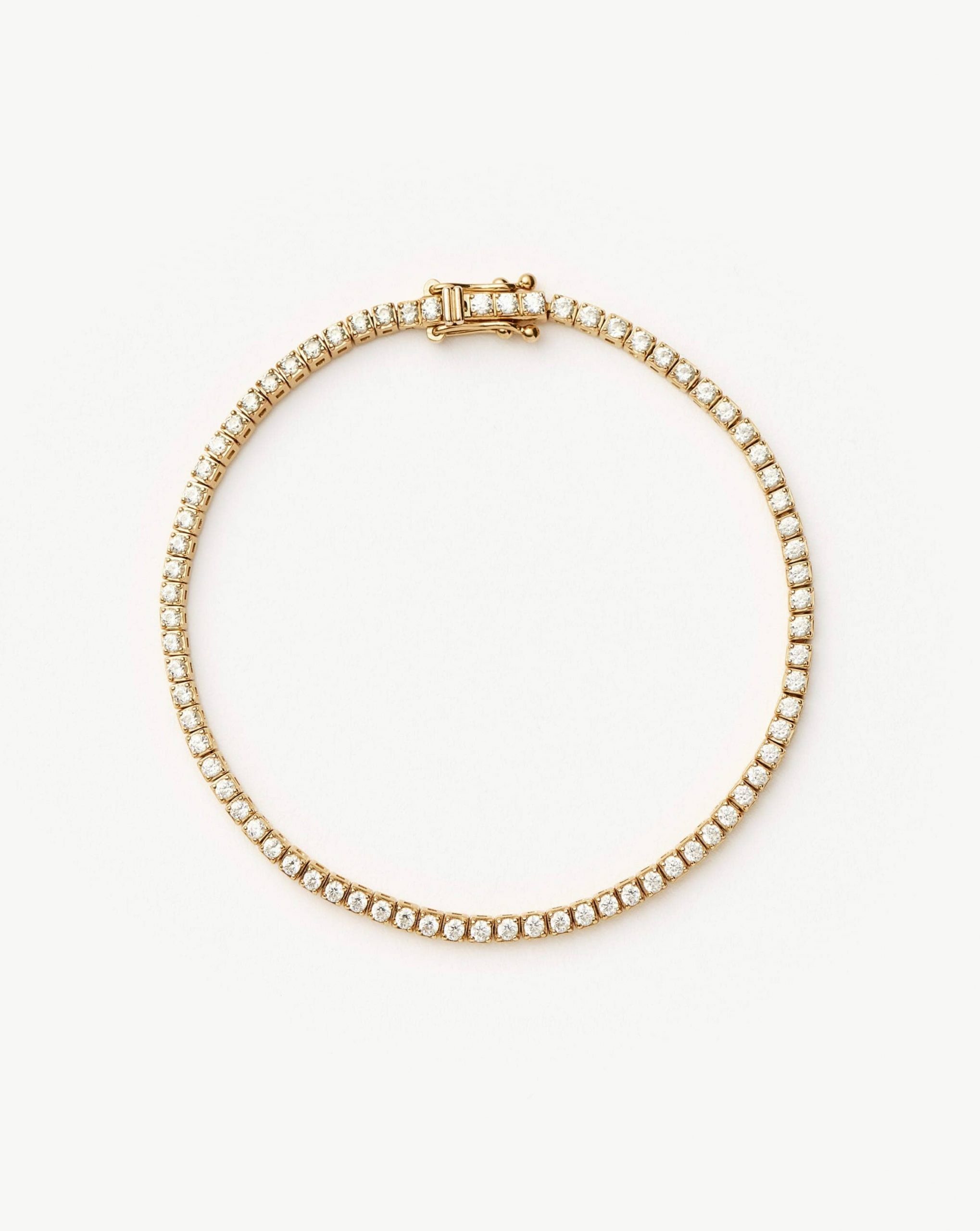 Missoma Solid Gold Diamond Tennis Bracelet | 14ct Solid Gold Lab Grown Diamonds
