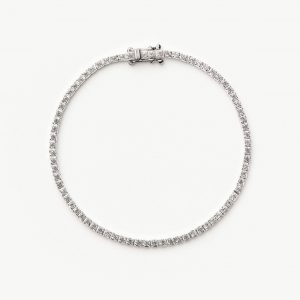 Missoma Solid Gold Diamond Tennis Bracelet | 14ct Solid White Gold Lab Grown Diamonds