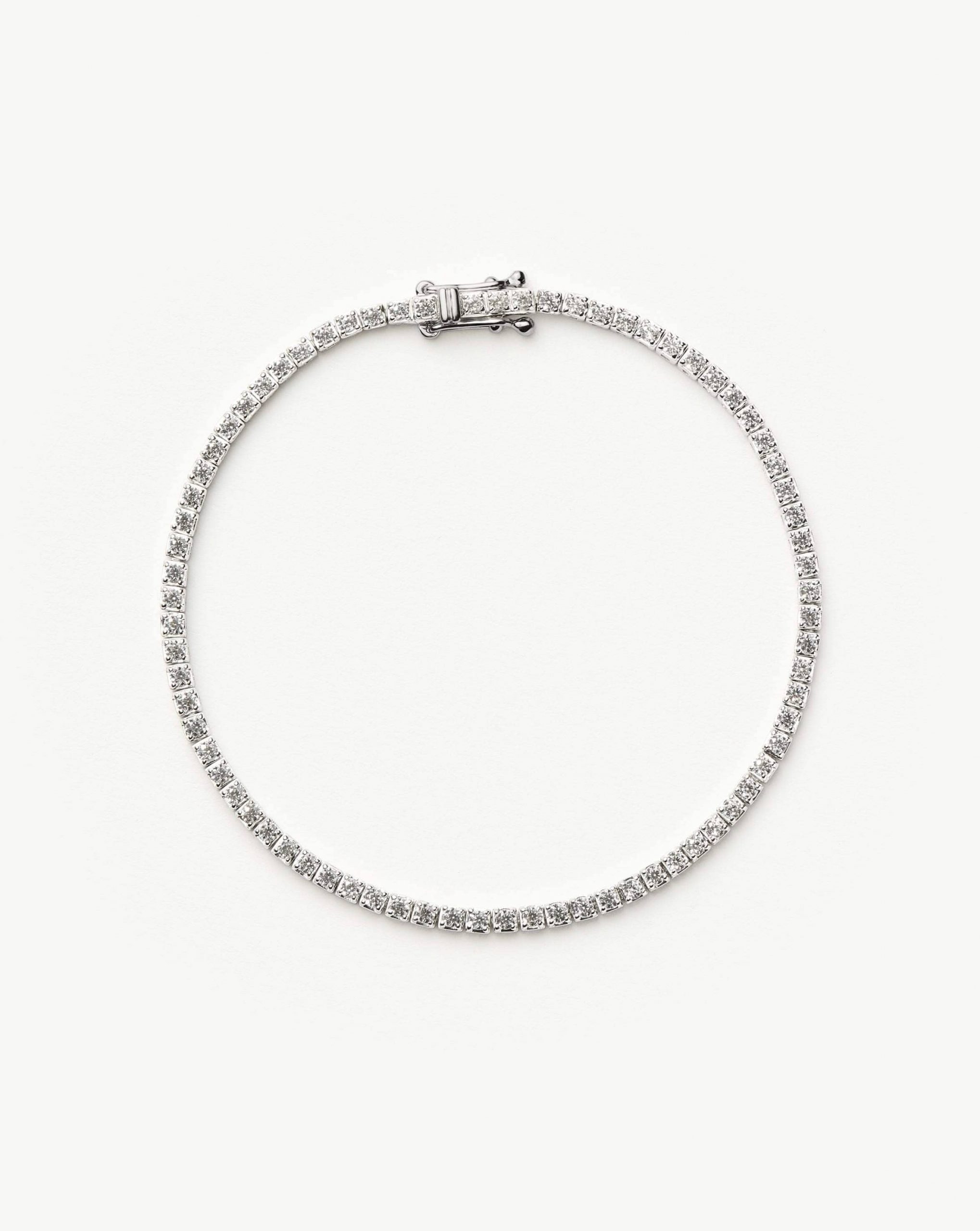 Missoma Solid Gold Diamond Tennis Bracelet | 14ct Solid White Gold Lab Grown Diamonds