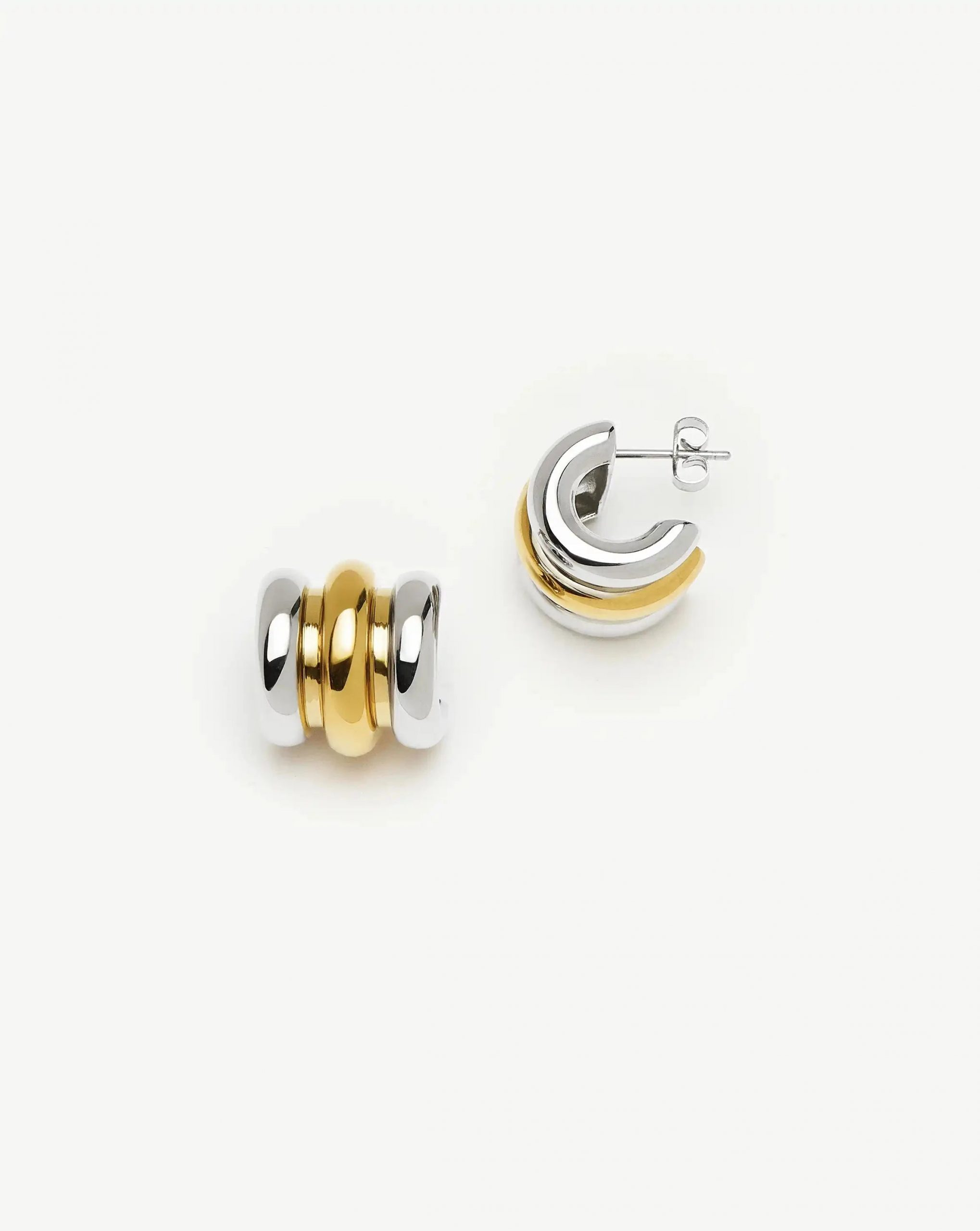 Missoma Triple Ridge Oversized Studs | 18ct Gold Plated/Platinum Plated