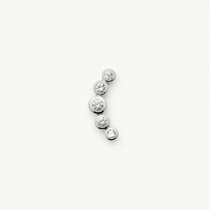 Missoma Solid Gold Diamond Ear Climber Flat Back Stud Earring | 9ct Solid White Gold