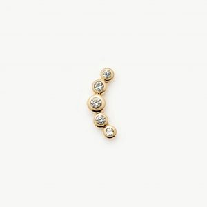 Missoma Solid Gold Diamond Ear Climber Flat Back Stud Earring | 9ct Solid Gold