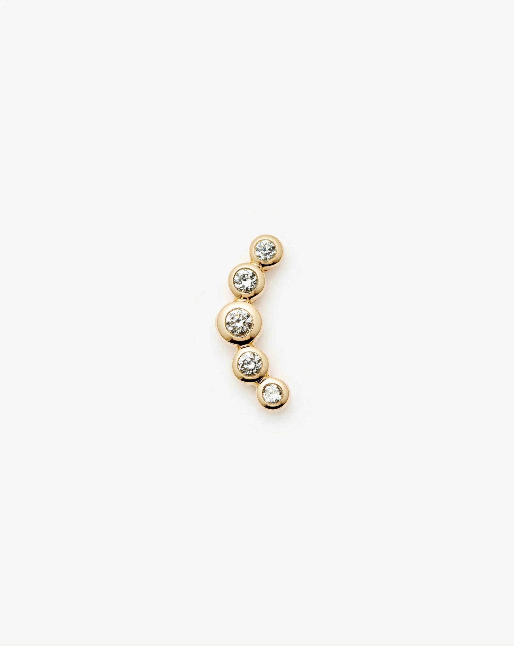 Missoma Solid Gold Diamond Ear Climber Flat Back Stud Earring | 9ct Solid Gold