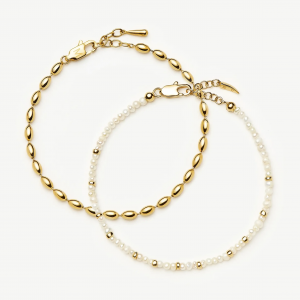 Missoma The Pearl-fect Bracelet Set | 18ct Gold Plated