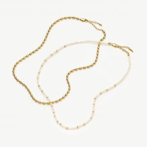 Missoma The Pearl-fect Necklace Set | 18ct Gold Plated