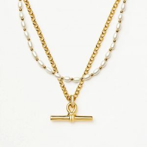 Missoma The Andy Pearl Necklace Set | 18ct Gold Plated/Pearl