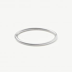 Missoma Classic Round Hinged Bangle | Platinum Plated