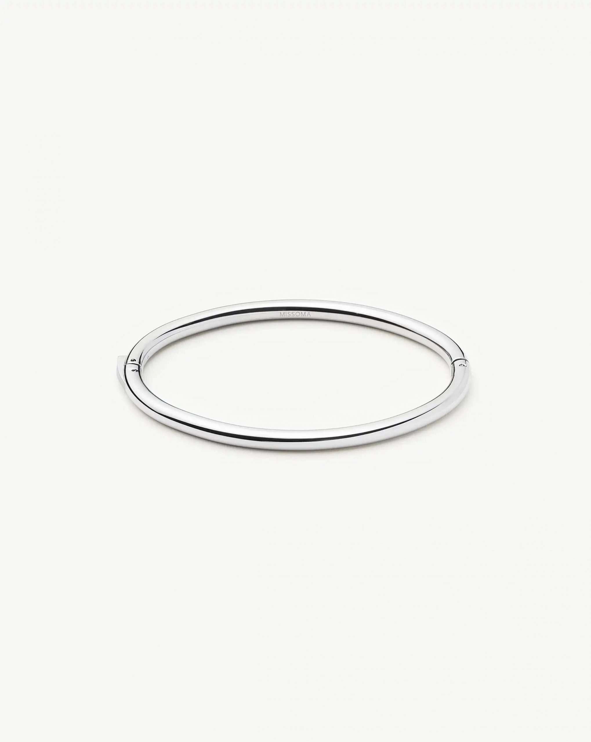 Missoma Classic Round Hinged Bangle | Platinum Plated