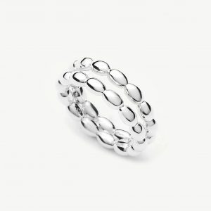 Missoma Molten Olive Stacked Ring | Silver Plated