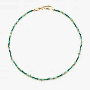 Missoma Beaded Gemstone Choker | 18ct Gold Plated/Mojito Green