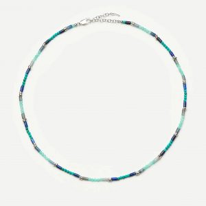 Missoma Beaded Gemstone Choker | Silver Plated/Lagoon Blue