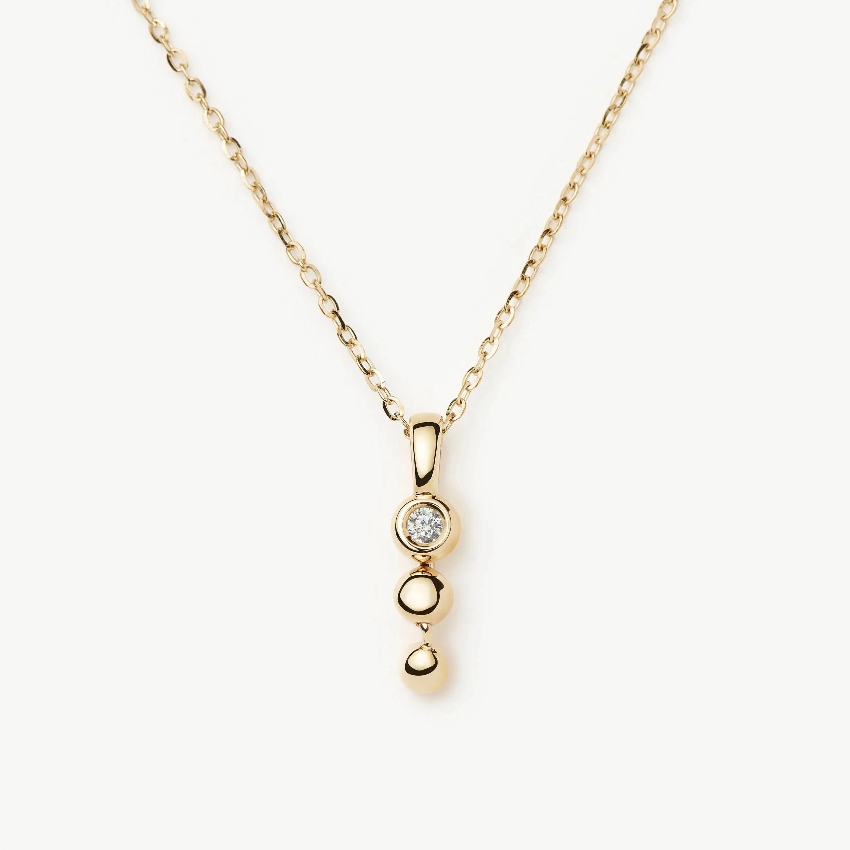 Missoma Solid Gold Diamond Trio Necklace | 14ct Yellow Gold