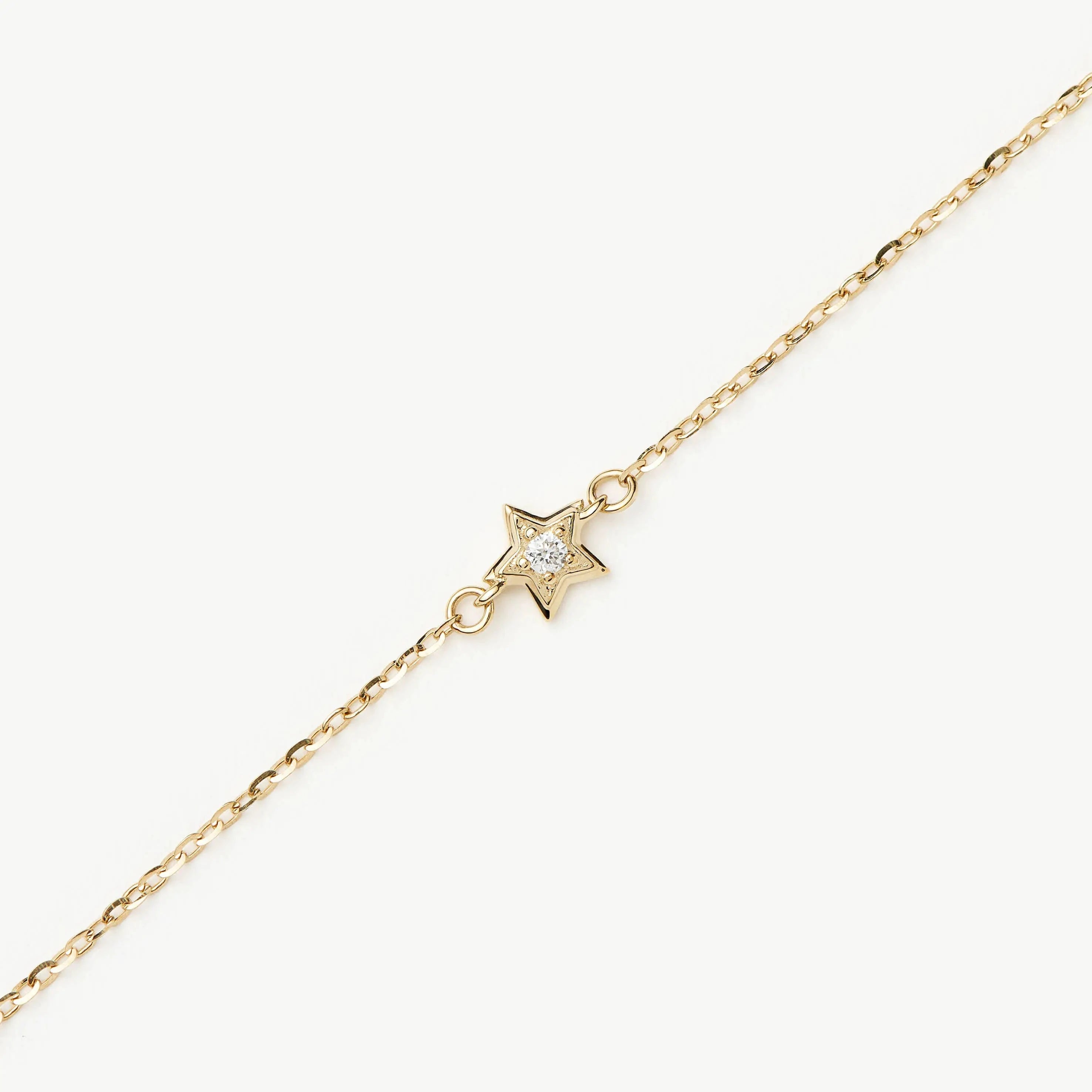 Missoma Solid Gold Diamond Star Chain Bracelet | 14ct Yellow Gold