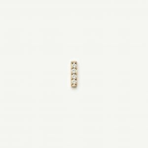 Missoma Solid Gold Diamond Bar Flat Back Stud Earring | 9ct Solid Yellow Gold/Diamond