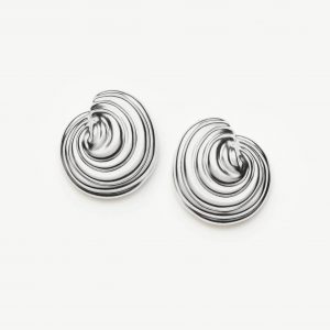 Missoma Spiral Dome Oversized Stud Earrings | Silver Plated