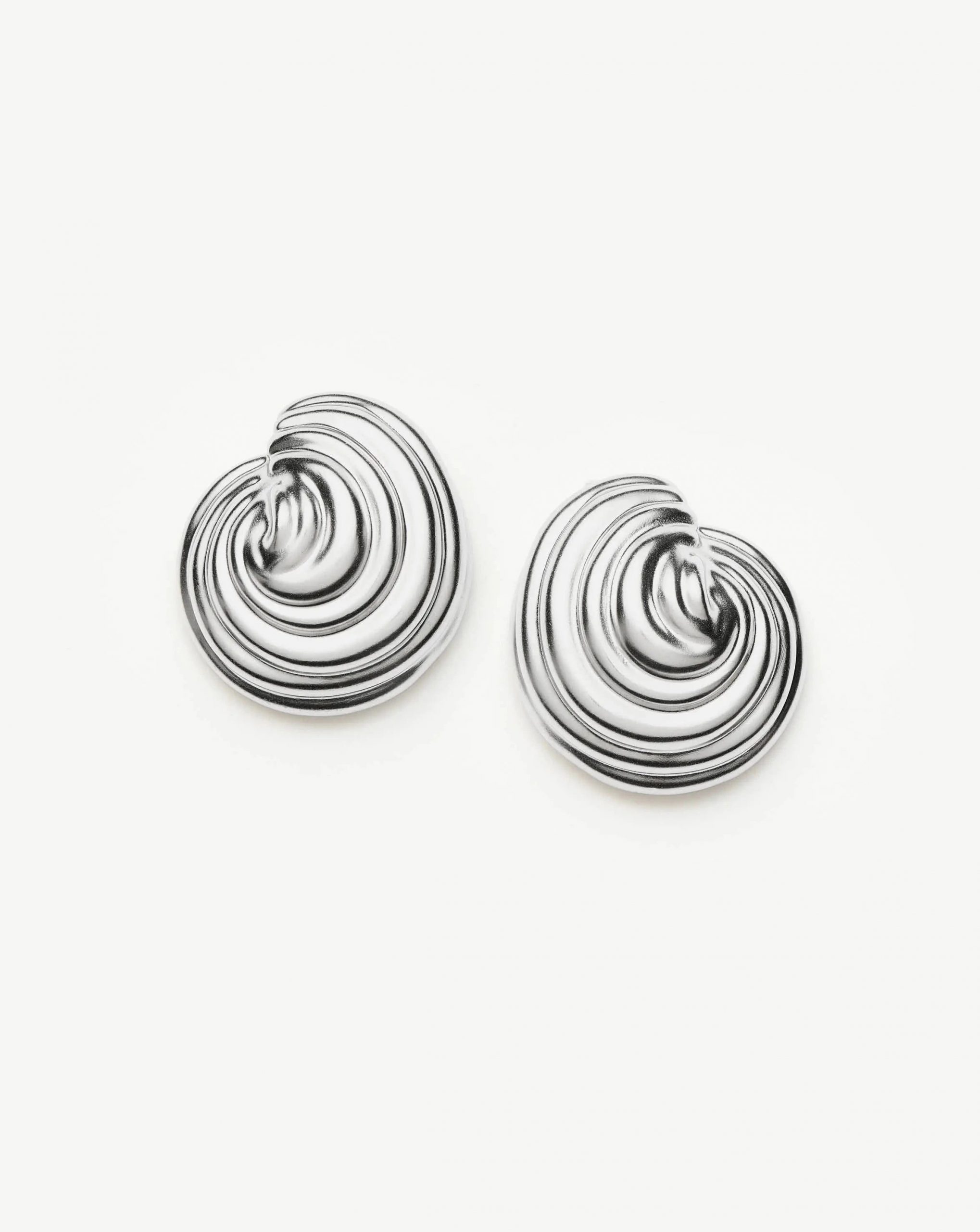 Missoma Spiral Dome Oversized Stud Earrings | Silver Plated