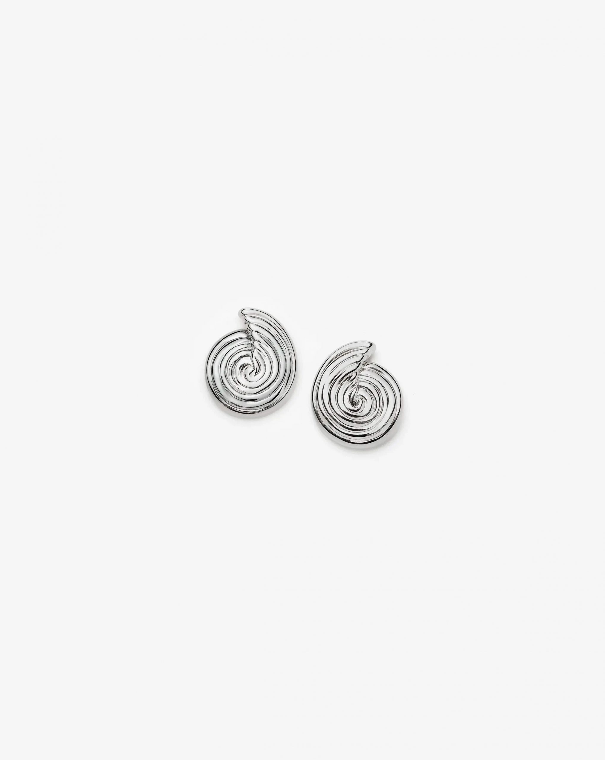Missoma Spiral Small Stud Earrings | Silver Plated