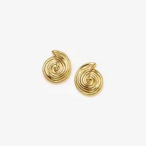 Missoma Spiral Small Stud Earrings | 18ct Gold Plated