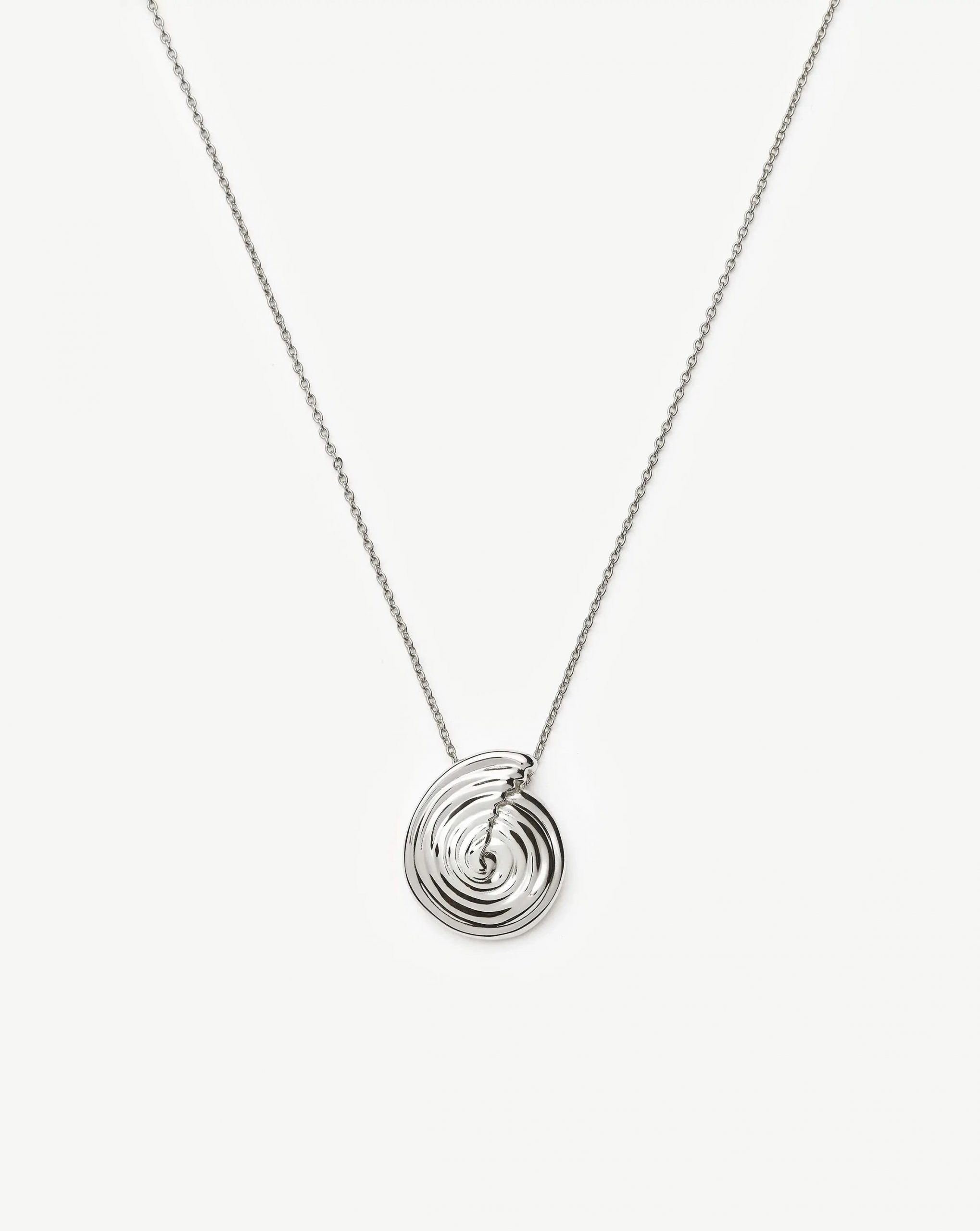 Missoma Spiral Large Pendant Necklace | Silver Plated