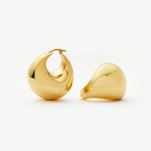 Missoma Sculptural Chubby Dome Medium Hoop Earrings | 18ct Gold Plated