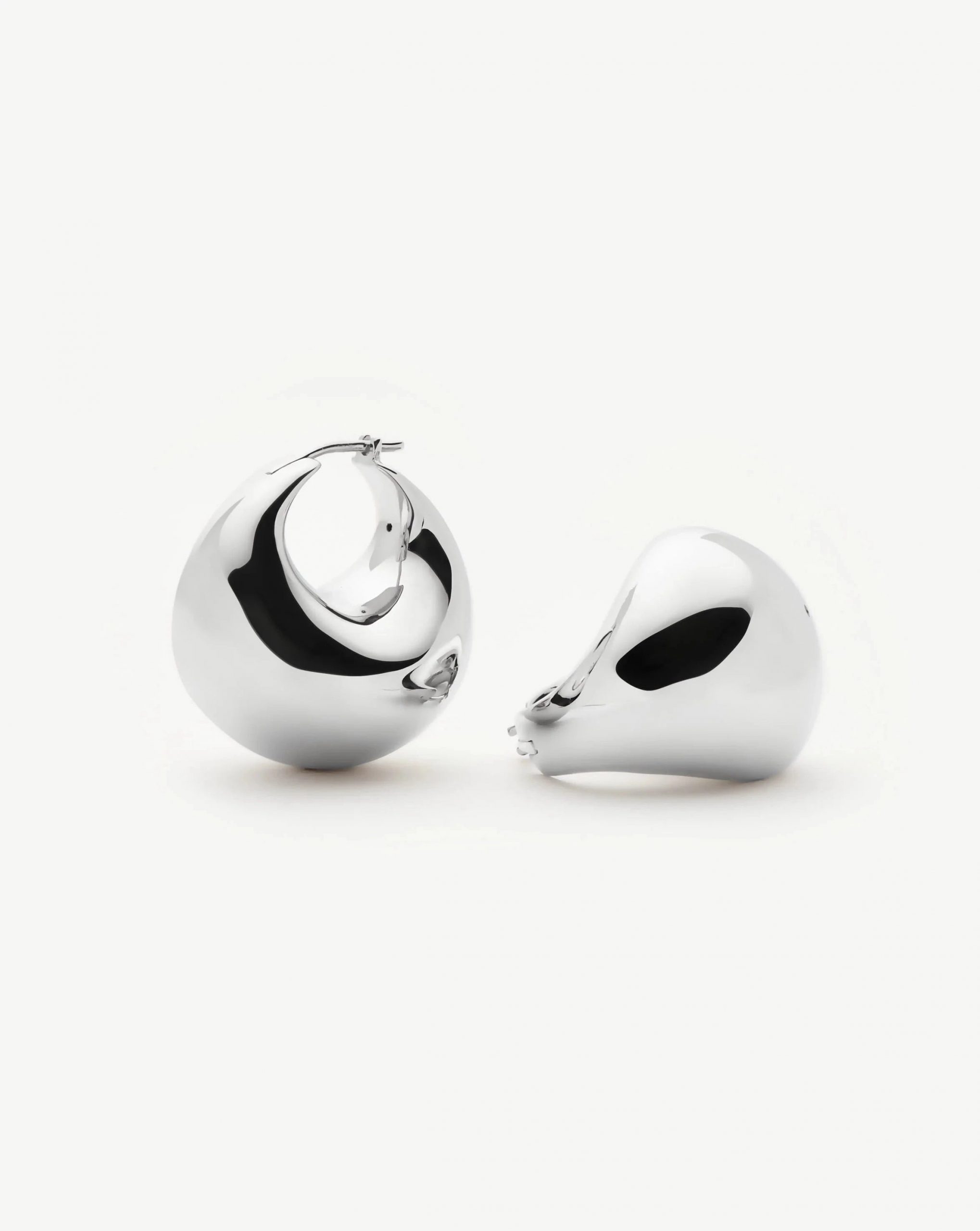 Missoma Sculptural Chubby Dome Medium Hoop Earrings | Silver Plated