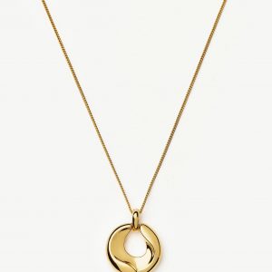 Missoma Sculptural Ridge Molten Pendant Necklace | 18ct Gold Plated