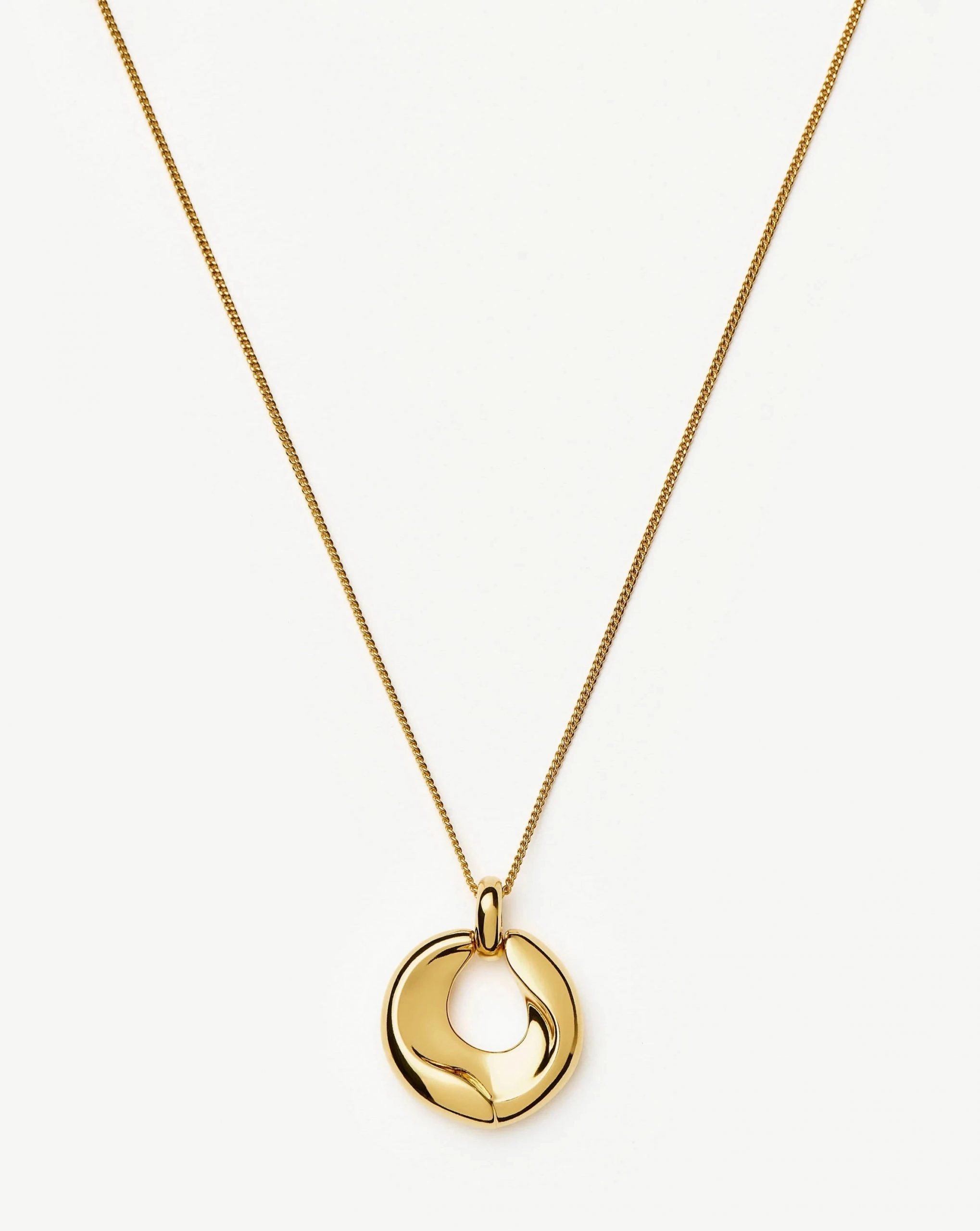 Missoma Sculptural Ridge Molten Pendant Necklace | 18ct Gold Plated