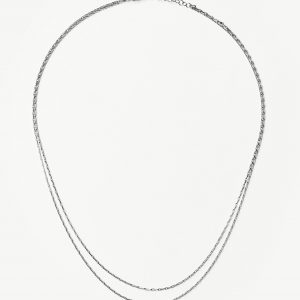 Missoma Savi Twisted Double Chain Necklace | Silver Plated