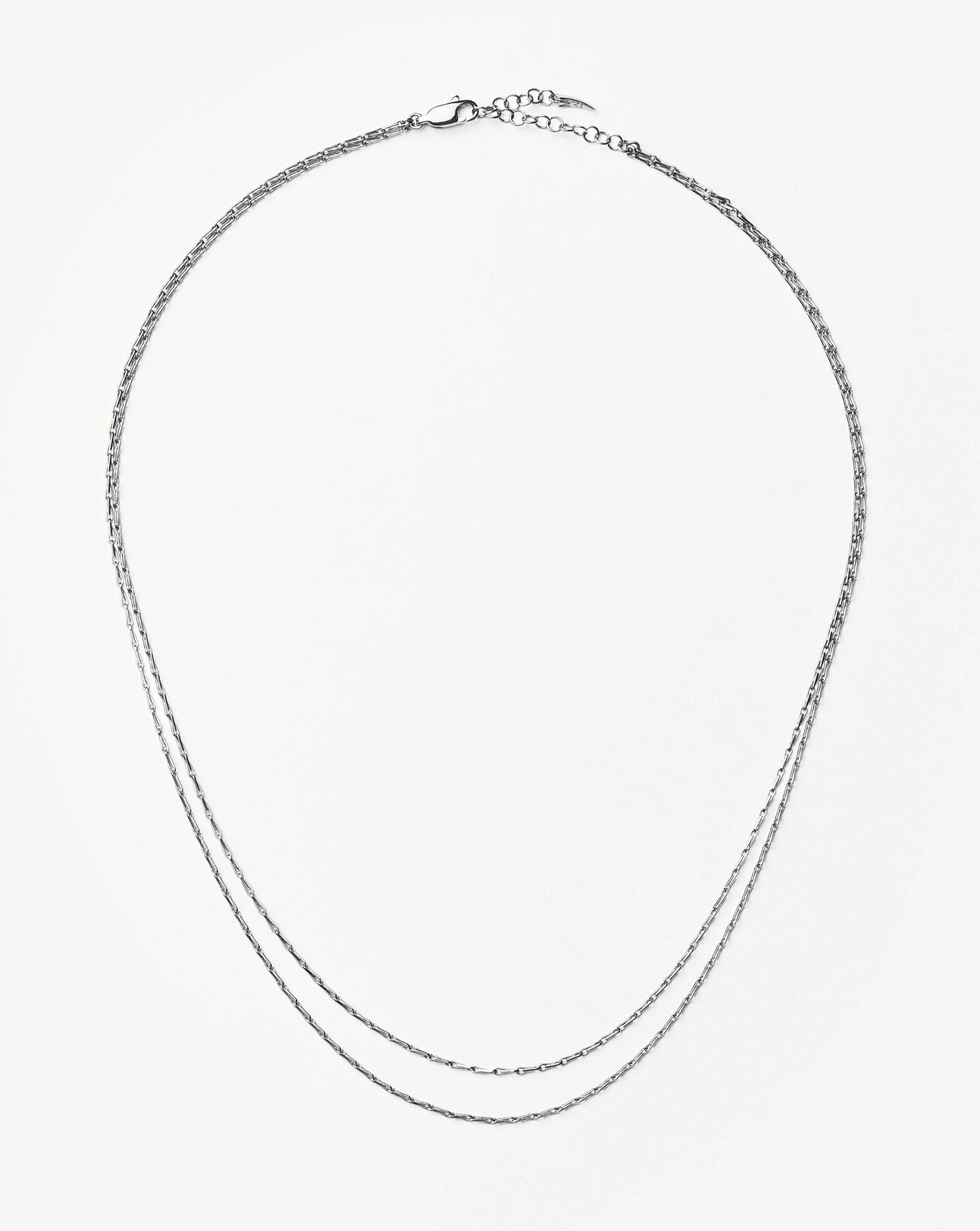 Missoma Savi Twisted Double Chain Necklace | Silver Plated