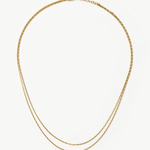 Missoma Savi Twisted Double Chain Necklace | 18ct Gold Plated