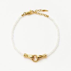 Missoma Harris Reed In Good Hands Mini Beaded Gemstone Bracelet | 18ct Gold Plated/Rainbow Moonsto