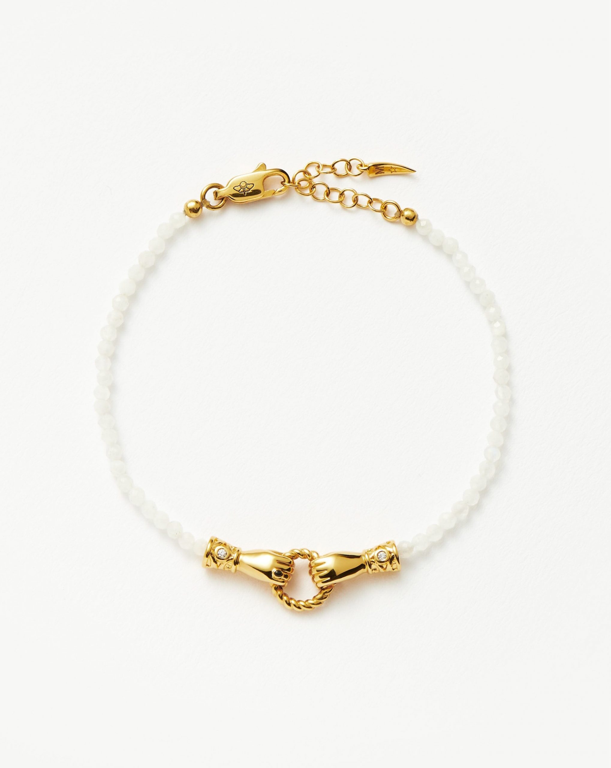 Missoma Harris Reed In Good Hands Mini Beaded Gemstone Bracelet | 18ct Gold Plated/Rainbow Moonsto